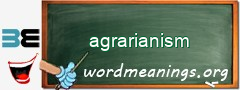 WordMeaning blackboard for agrarianism